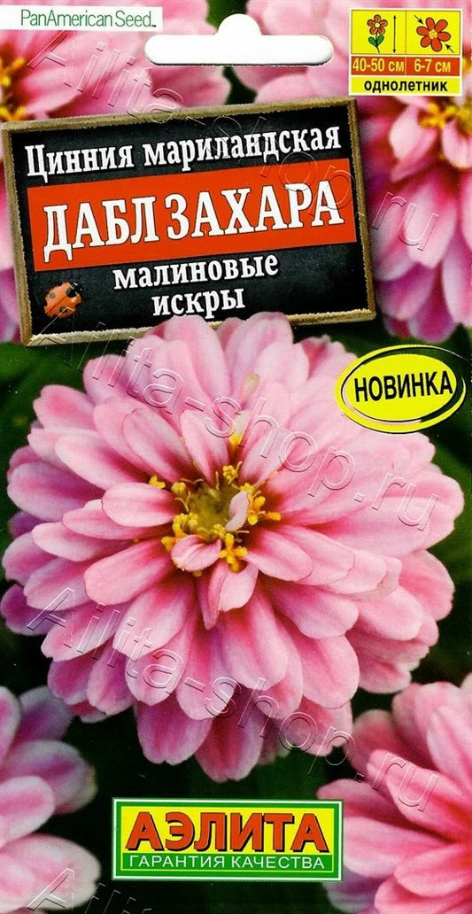 Цинния Дабл Захара малиновые искры